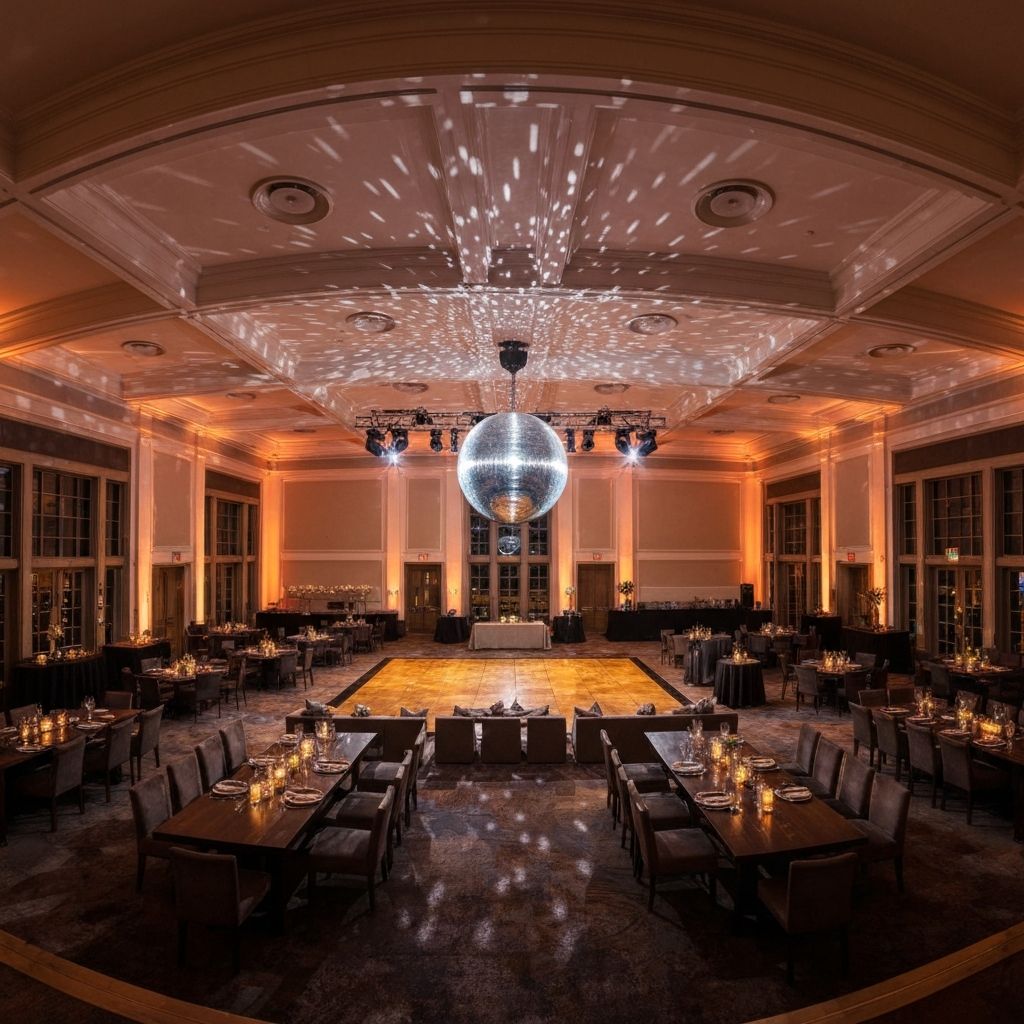 Elegant venue set up for a ThrowBackForCharity event